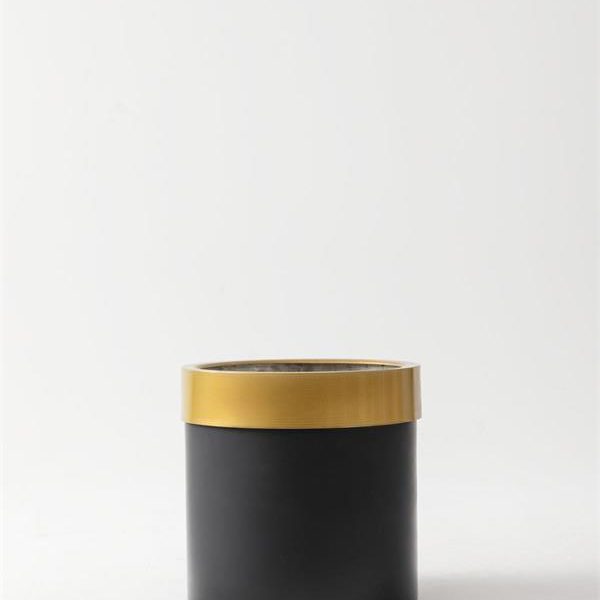 Metal Saksı Siyah Gold Bilezikli 30*30*30