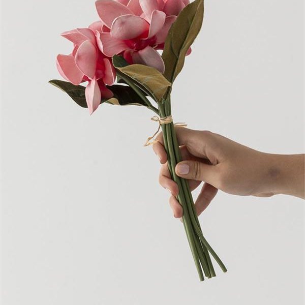 Yapay Lüx Lateks Manolya Demeti 33cm Koyu Pembe  7 Kafa