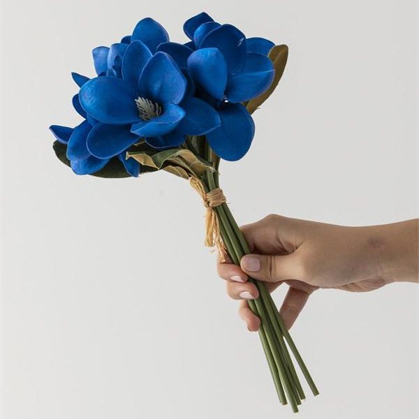 Yapay Lüx Lateks Manolya Demeti 33cm Saks Mavisi 7 Kafa