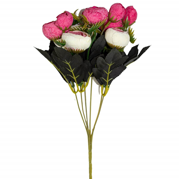 Yapay Şakayık Koyu Pembe - Beyaz Gül Çiçeği