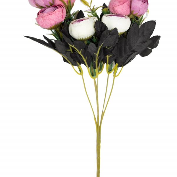 Yapay Şakayık Pembe - Beyaz Gül Çiçeği